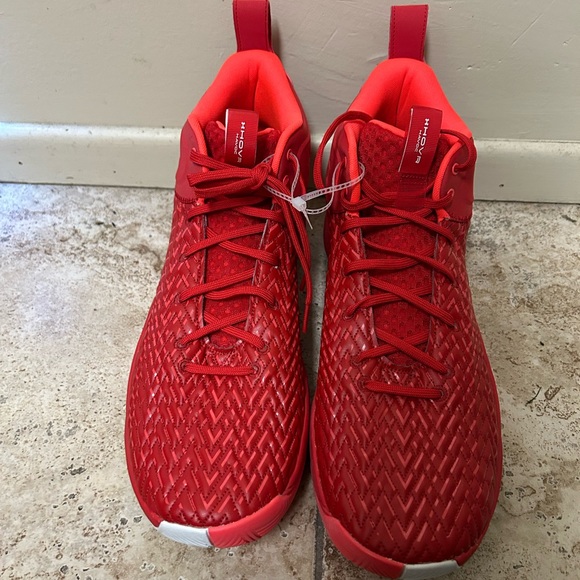 Under Armour Men’s UA HOVR Havoc 4 Clone Basketball Shoes Red 3025996-601 Sz 17 - Picture 4 of 5